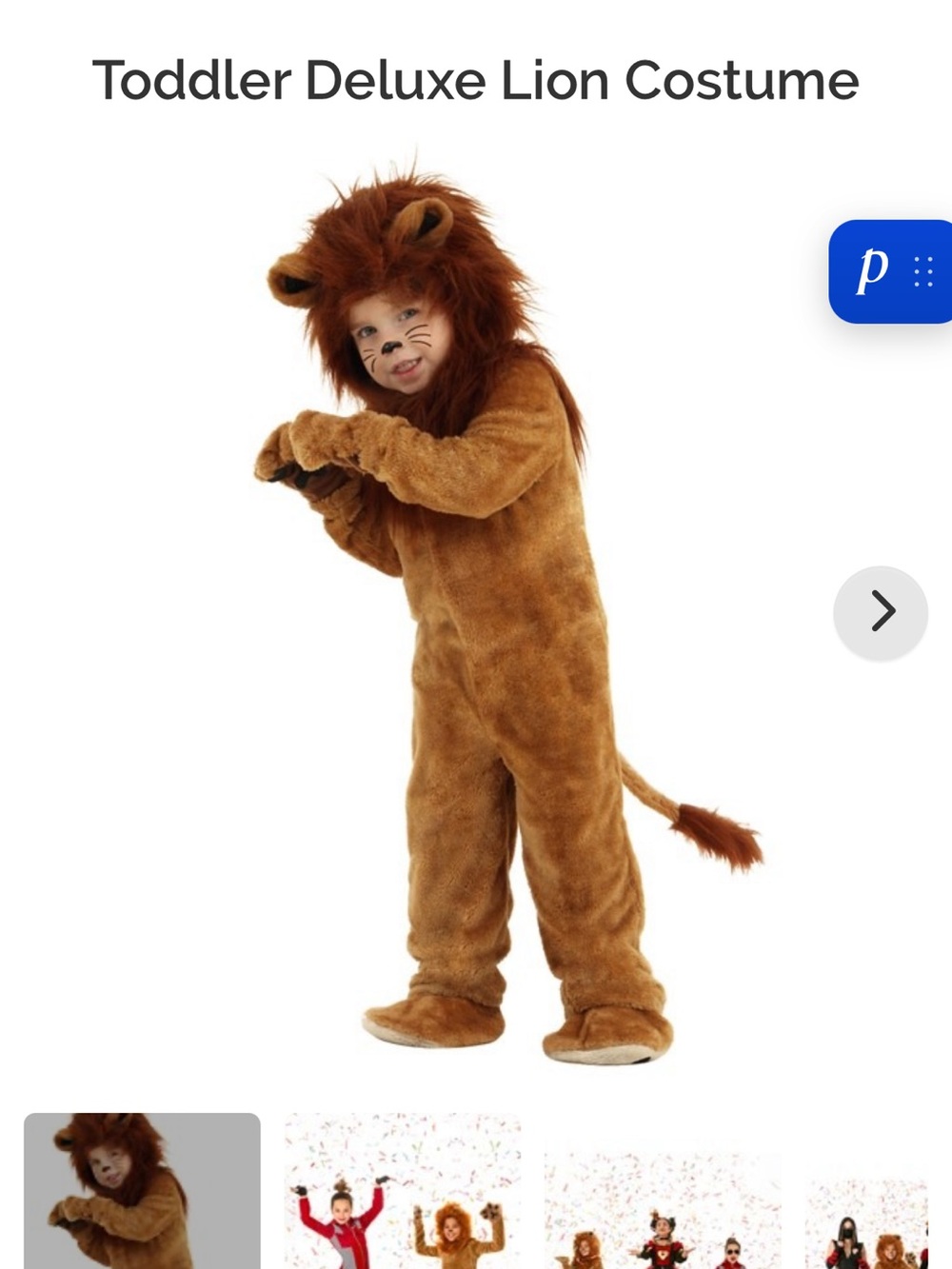 Toddler Deluxe Lion Costume